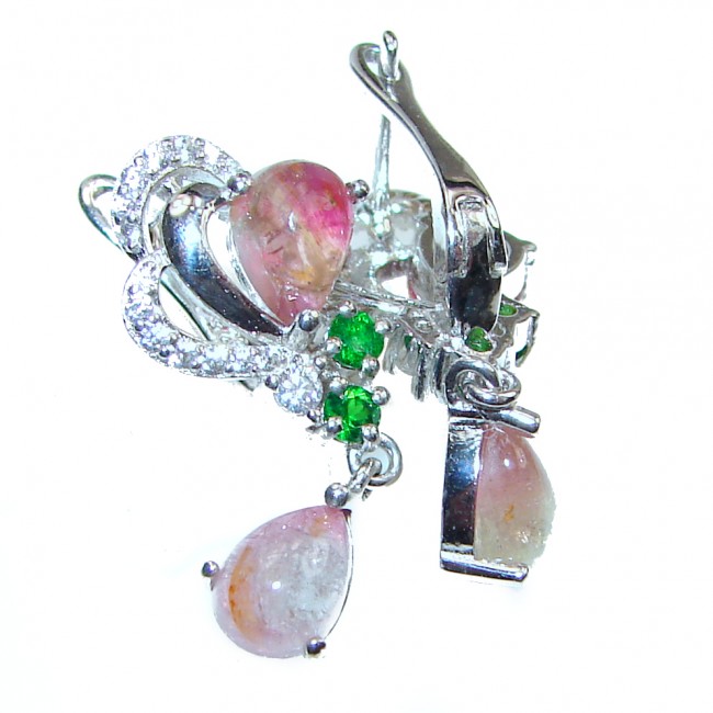 Stunning Authentic Tourmaline .925 Sterling Silver handmade earrings