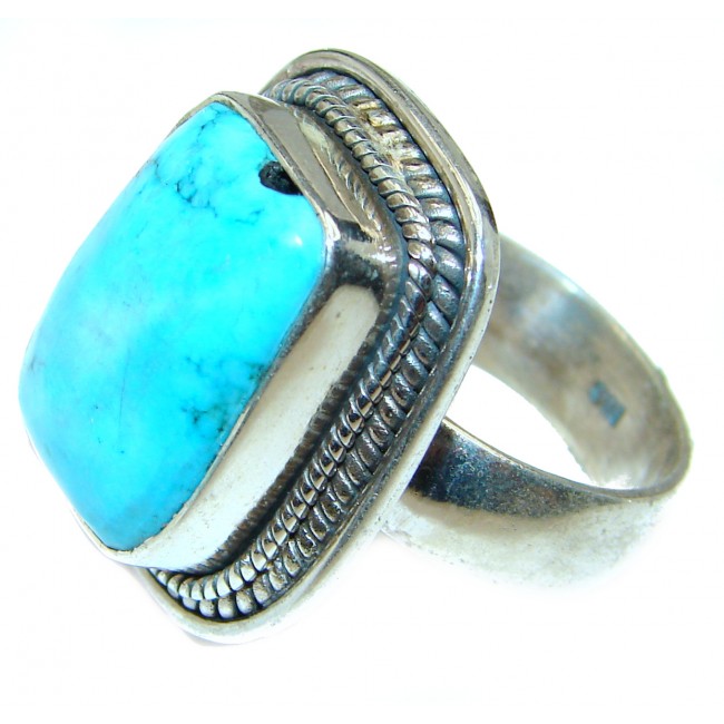 Great quality Blue Turquoise .925 Sterling Silver handcrafted Ring size 10