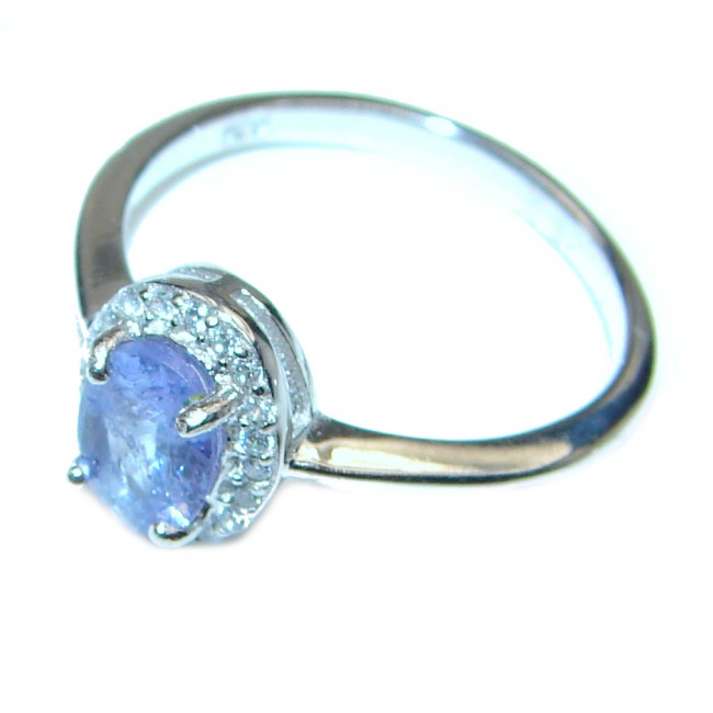 Bouquet of Flowers 1.5ctw Authentic Tanzanite .925 Sterling Silver handmade Ring s. 7 1/4