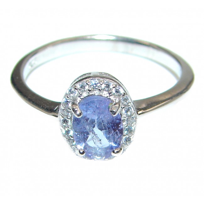 Bouquet of Flowers 1.5ctw Authentic Tanzanite .925 Sterling Silver handmade Ring s. 7 1/4