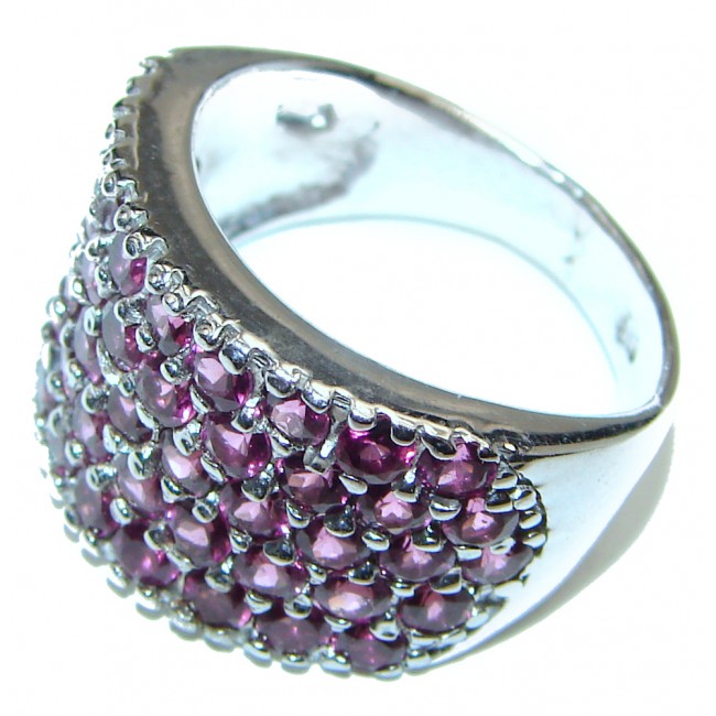 Dazzling natural Red Garnet & .925 Sterling Silver handcrafted ring size 7 1/2