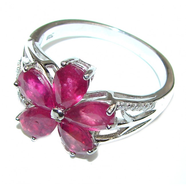 Genuine authentic Ruby .925 Sterling Silver handcrafted Ring size 6 1/4