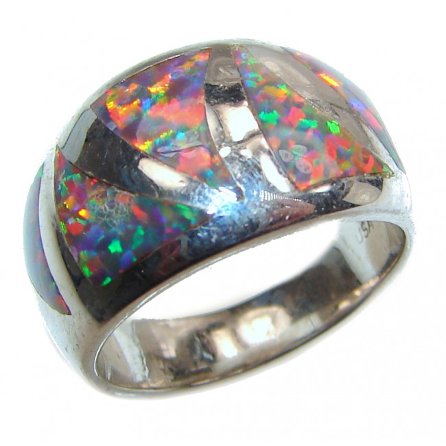 Australian Doublet Opal .925 Sterling Silver handmade ring size 5