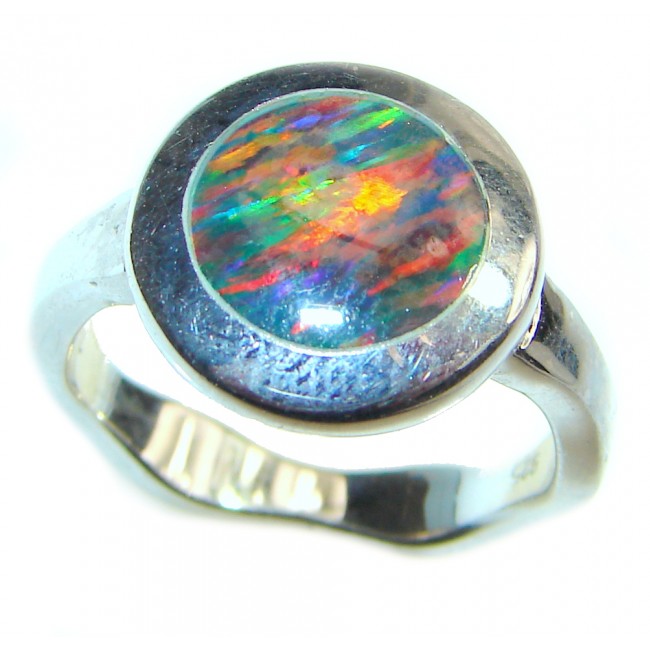 Australian Doublet Opal .925 Sterling Silver handmade ring size 6 1/4
