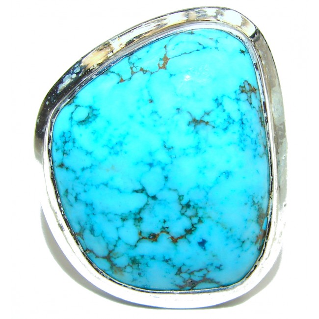 Great quality Blue Turquoise .925 Sterling Silver handcrafted Ring size 10