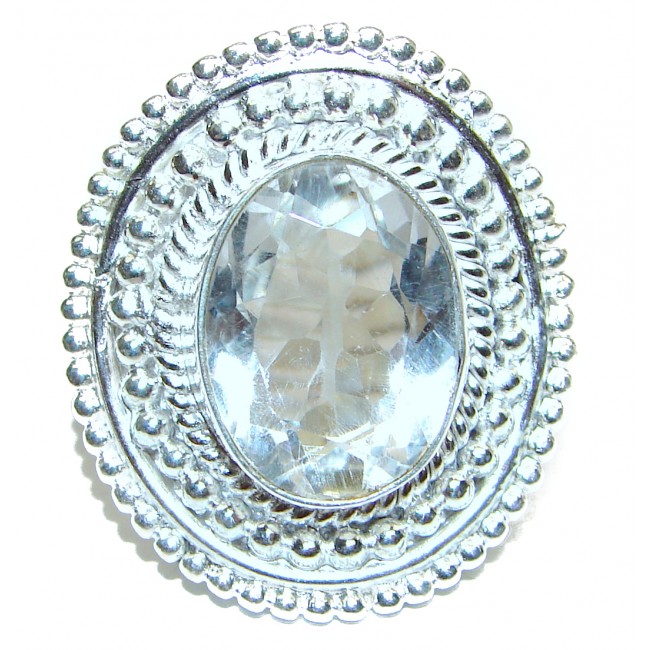 Fancy White Topaz .925 Sterling Silver handmade Ring s. 7