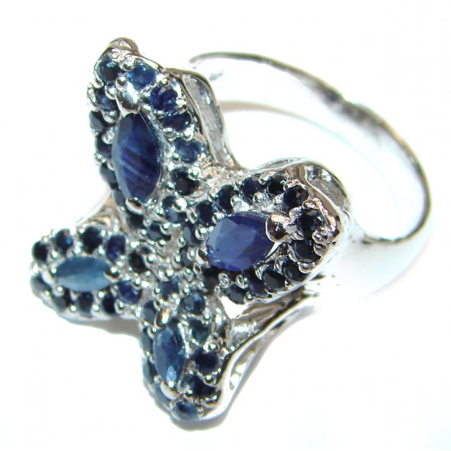 Sublime Butterfly authentic Sapphire .925 Sterling Silver handmade Ring s. 8 1/2