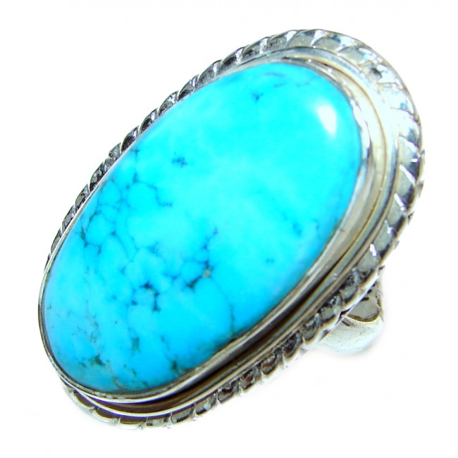 Great quality Blue Turquoise .925 Sterling Silver handcrafted Ring size 7 1/2