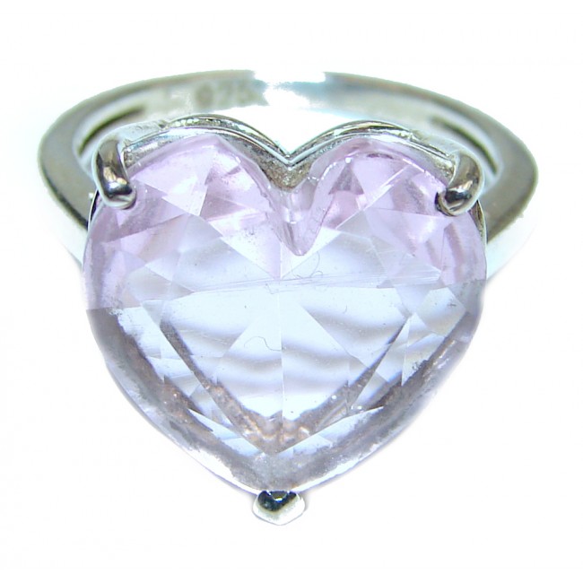 Sweet Heart Pink Topaz .925 Silver handcrafted Ring s. 7 1/2