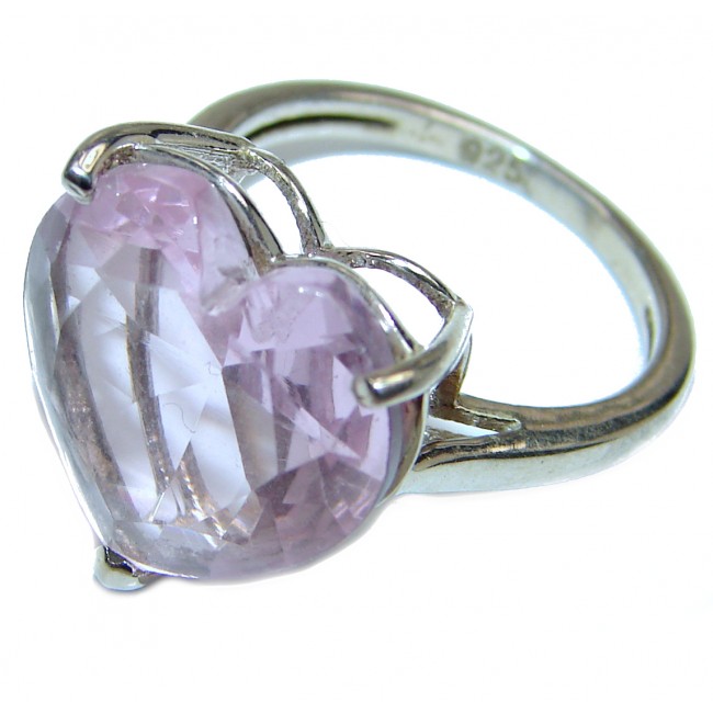 Sweet Heart Pink Topaz .925 Silver handcrafted Ring s. 7 1/2