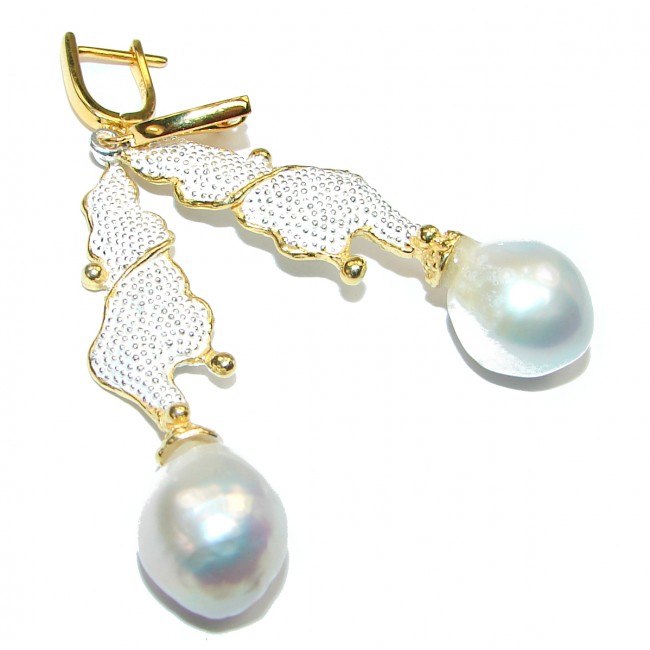 Real Beauty Fresh water Pearl .925 Sterling Silver handmade Earrings