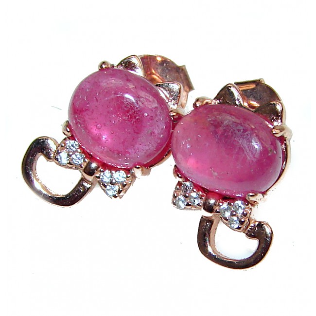 Incredible Authentic Ruby 12mm .925 Sterling Silver handmade earrings