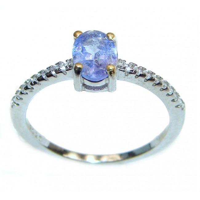 Bouquet of Flowers 1.5ctw Authentic Tanzanite .925 Sterling Silver handmade Ring s. 6