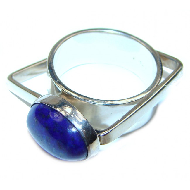 Natural Lapis Lazuli .925 Sterling Silver handcrafted ring size 7