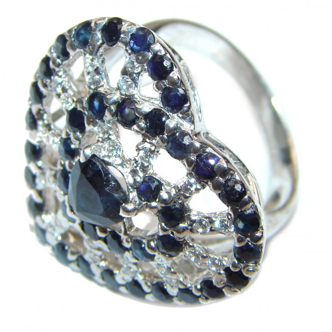 Fancy Star Saphire .925 Sterling Silver handcrafted ring size 9
