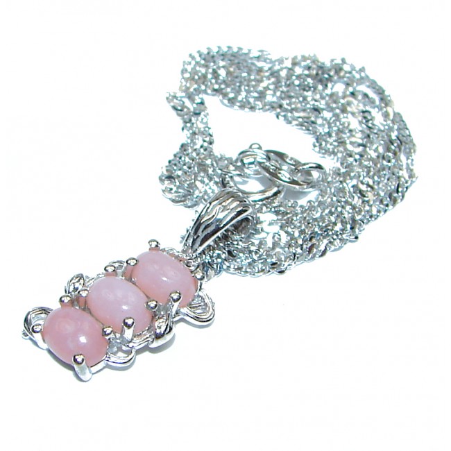 Pink Opal Rose Gold over .925 Sterling Silver handmade Necklace