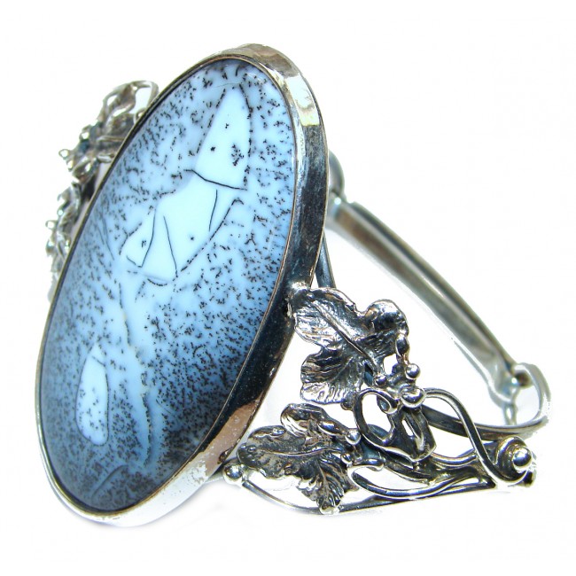 Dendritic Agate highly polished .925 Sterling Silver handcrafted Bracelet