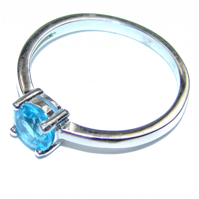 Melissa Genuine Swiss Blue Topaz .925 Sterling Silver handcrafted Ring size 8