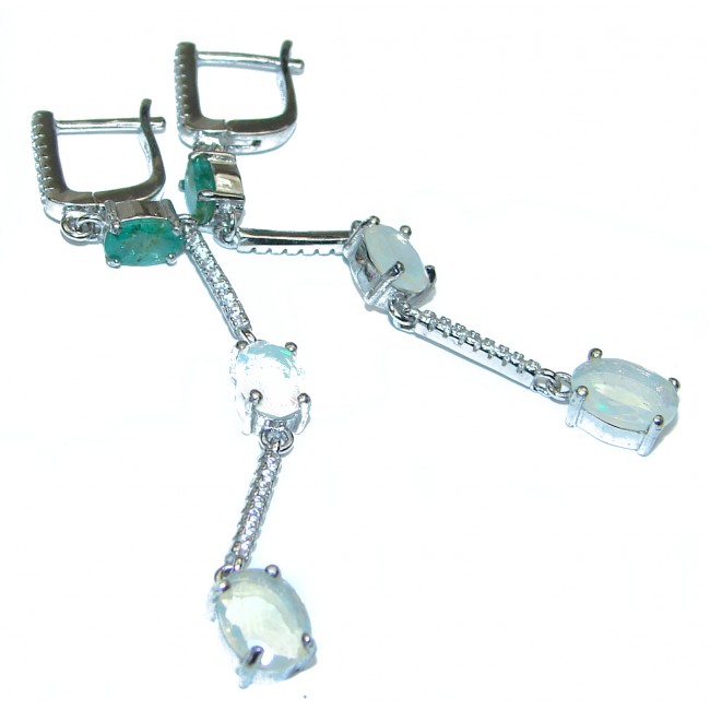 Best quality Genuine Ethiopian Opal .925 Sterling Silver handmade earrings