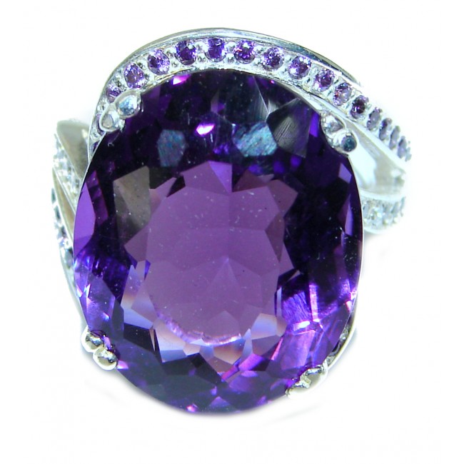 24ctw Purple Perfection Amethyst .925 Sterling Silver Ring size 5 3/4