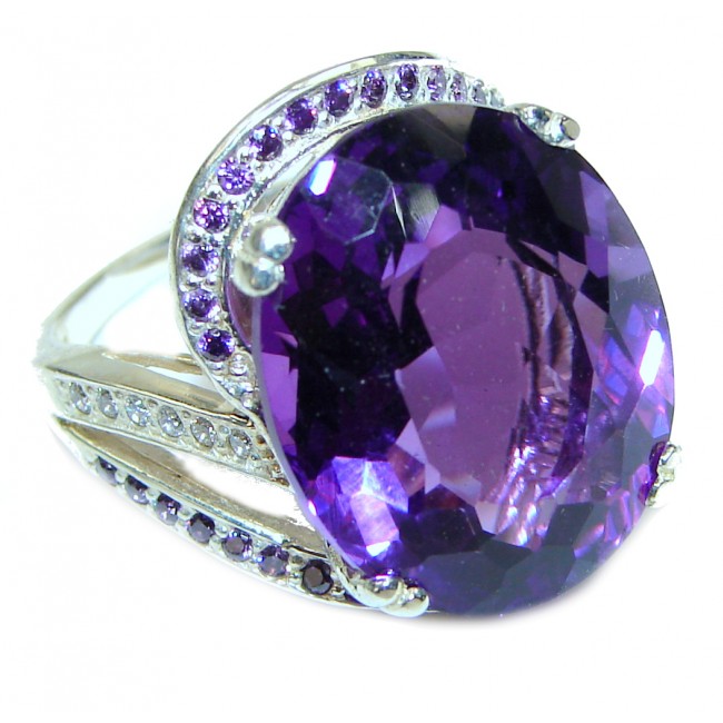 24ctw Purple Perfection Amethyst .925 Sterling Silver Ring size 5 3/4