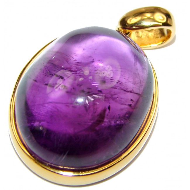 Lilac Blessings spectacular 57.5ct Amethyst 18K Gold over .925 Sterling Silver handcrafted pendant
