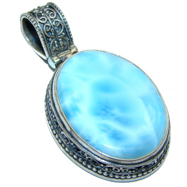 Best quality Authentic Caribbean Larimar .925 Sterling Silver handmade pendant