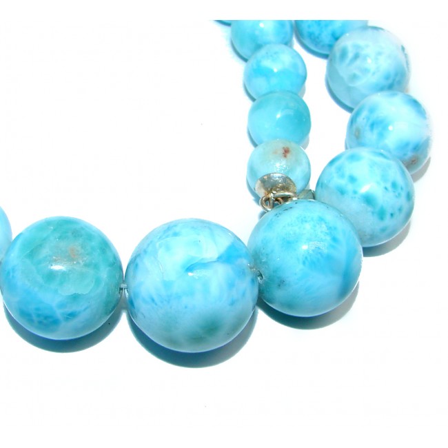 One of the kind 96.8 grams Nature inspired Larimar .925 Sterling Silver handmade necklace