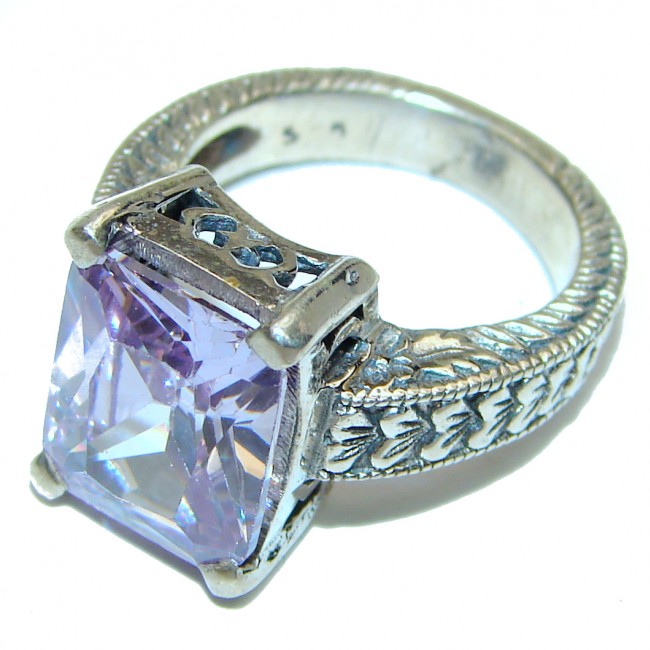 55ctw Purple Perfection Quartz .925 Sterling Silver Ring size 6