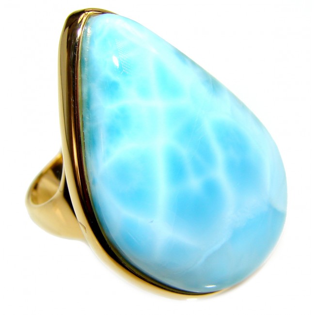 Aqua Natural Dominican Republic Larimar .925 Sterling Silver handcrafted Ring s. 8 1/4