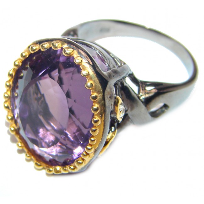 Authentic 55ctw Amethyst .925 Sterling Silver brilliantly handcrafted ring s. 8 1/2