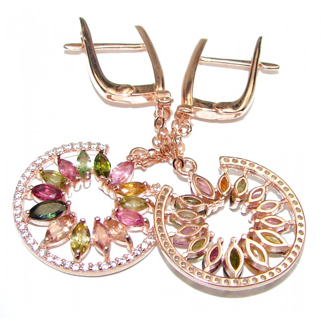 Authentic Tourmaline rose gold over .925 Sterling Silver handmade earrings