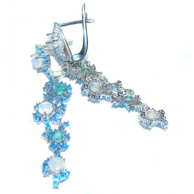 Sublime Blue Swiss Topaz Sterling Silver handmade earrings