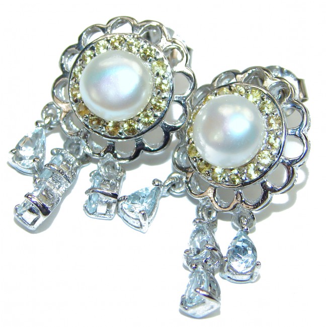 Classy Baroque Style Pearl .925 Sterling Silver handmade earrings