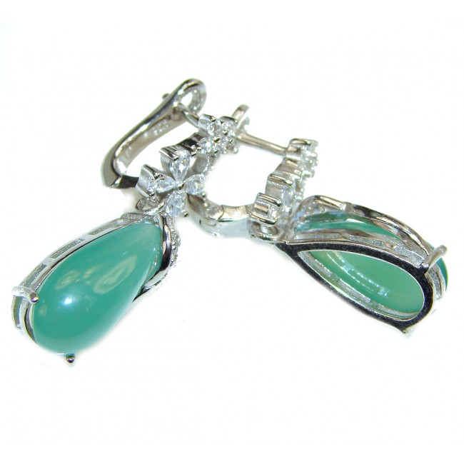 Luxurious Green Sphene .925 Sterling Silver handcrafted earrings