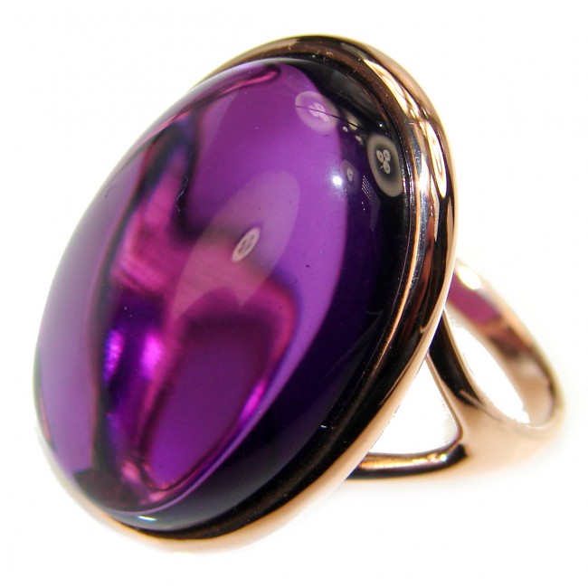 Authentic 65ctw Amethyst rose gold over .925 Sterling Silver brilliantly handcrafted ring s. 7 1/4