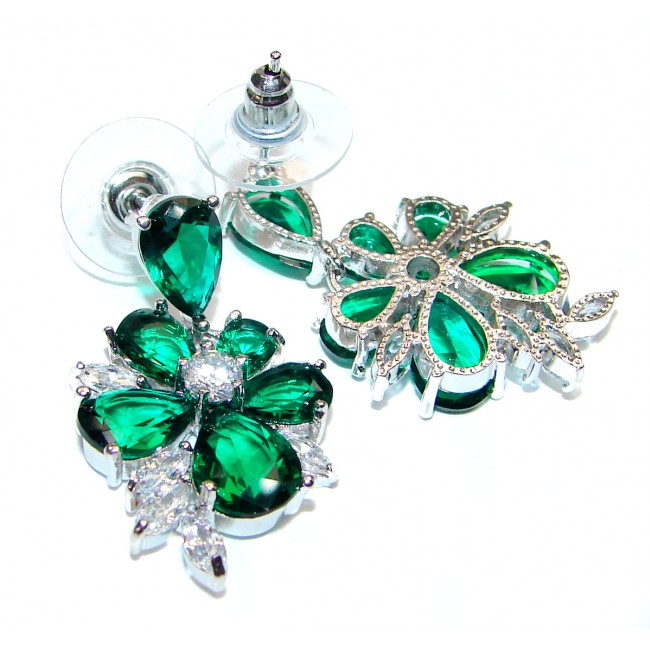 Royal quality green Topaz .925 Sterling Silver handcrafted earrings