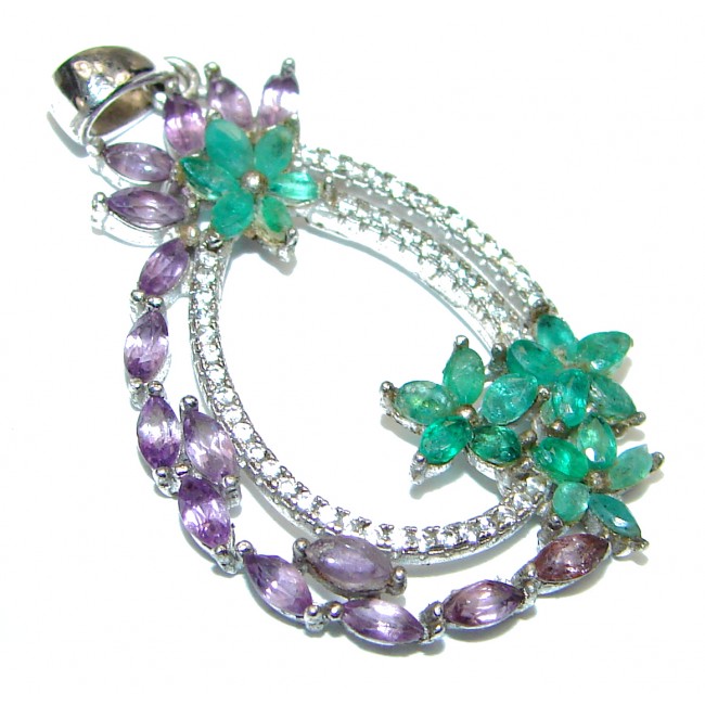 Mia Emerald .925 Sterling Silver handcrafted pendant