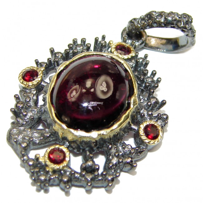 Genuine Kashmir Ruby .925 Sterling Silver handmade Pendant