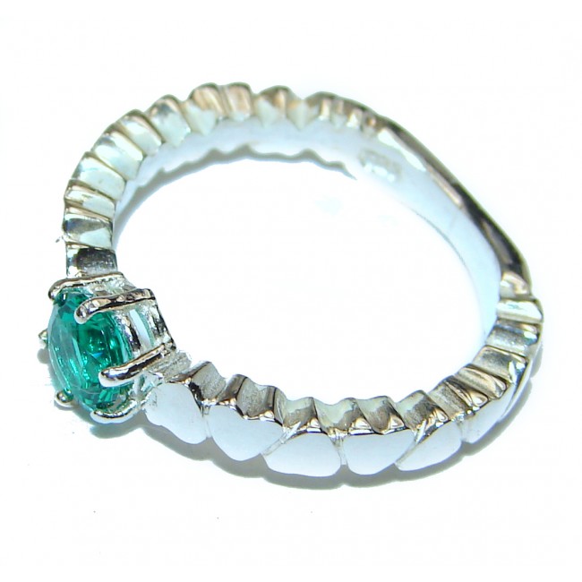 Fancy Aqua Topaz .925 Sterling Silver handmade Ring s. 6