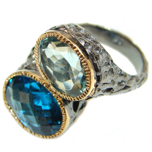 Best quality London Blue Topaz .925 Sterling Silver handcrafted Ring Size 7 1/2