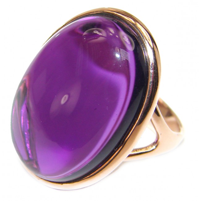 Authentic 65ctw Amethyst rose gold over .925 Sterling Silver brilliantly handcrafted ring s. 8 3/4
