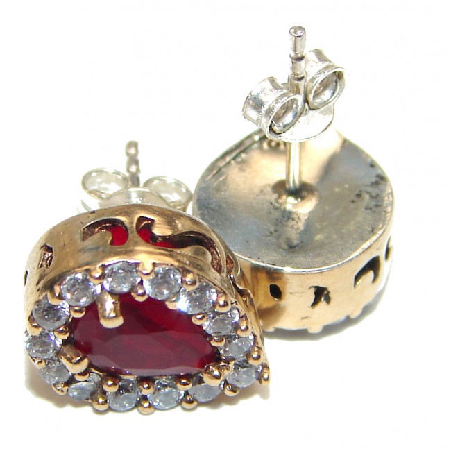 Carmen created Ruby .925 Sterling Silver handmade earrings