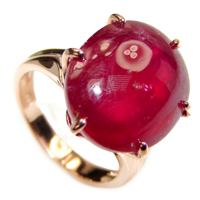 Perfect 10.8 ctw Ruby Gold over .925 Sterling Silver handcrafted Statement Ring size 4 3/4