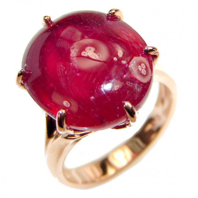 Perfect 10.8 ctw Ruby Gold over .925 Sterling Silver handcrafted Statement Ring size 4 3/4