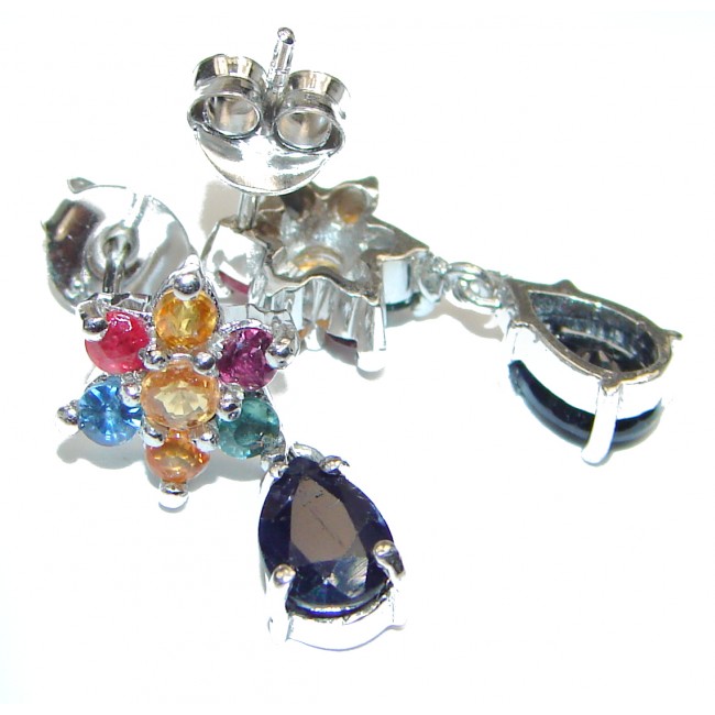 Multicolor Sapphire .925 Sterling Silver earrings