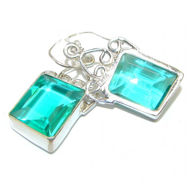 Mystic Green Quartz .925 Sterling Silver earrings