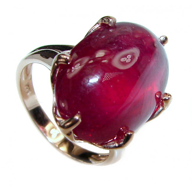 Perfect 9.8 ctw Ruby Gold over .925 Sterling Silver handcrafted Statement Ring size 6
