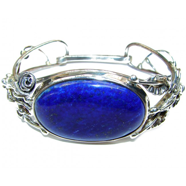 Blue Waves Lapis Lazuli Oxidized .925 Sterling Silver handcrafted Bracelet