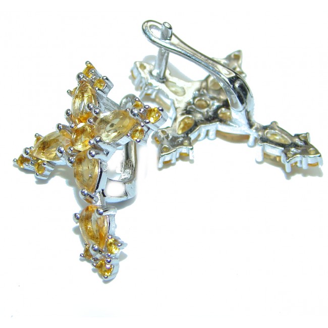 Cross Authentic Citrine .925 Sterling Silver handmade earrings